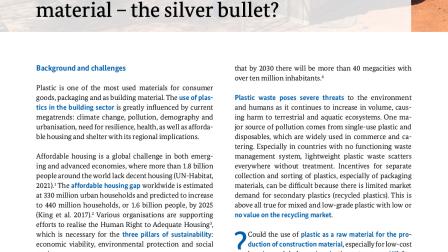 Plastic waste for affordable building material – the silver bullet?